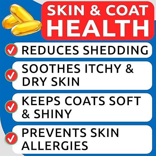 Miniatura 2 de BARK&SPARK Omega 3 para perros  180 cápsulas blandas de aceite de pescado para desprendimiento de perros, alergias en la piel, alivio de picazón,