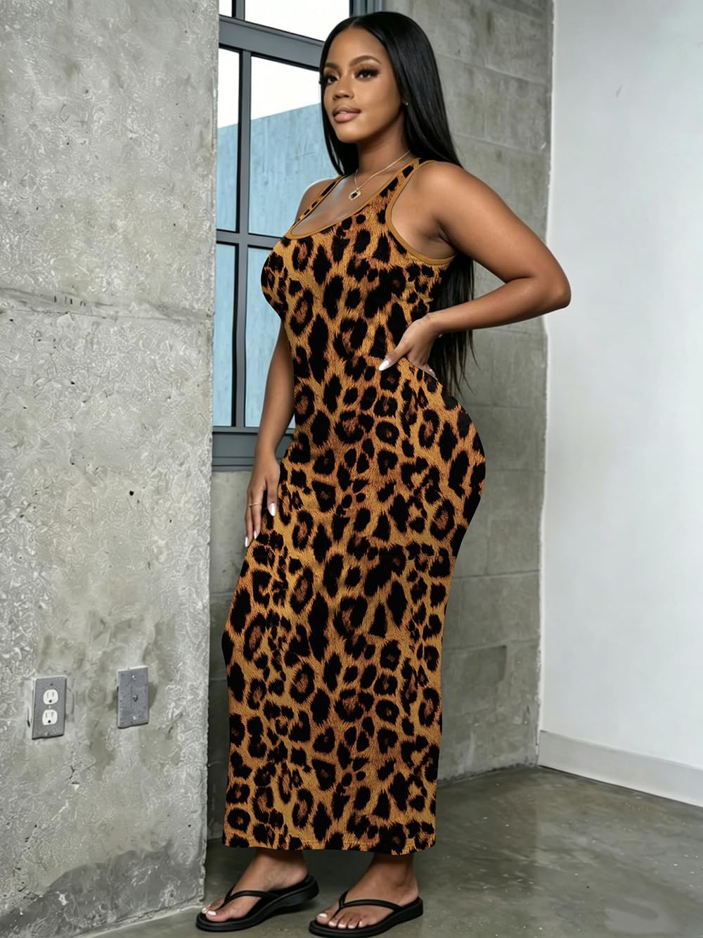 Mrskoala Women Sleeveless Bodycon Maxi Dress Sexy Slim Fit Tank Long Dresses