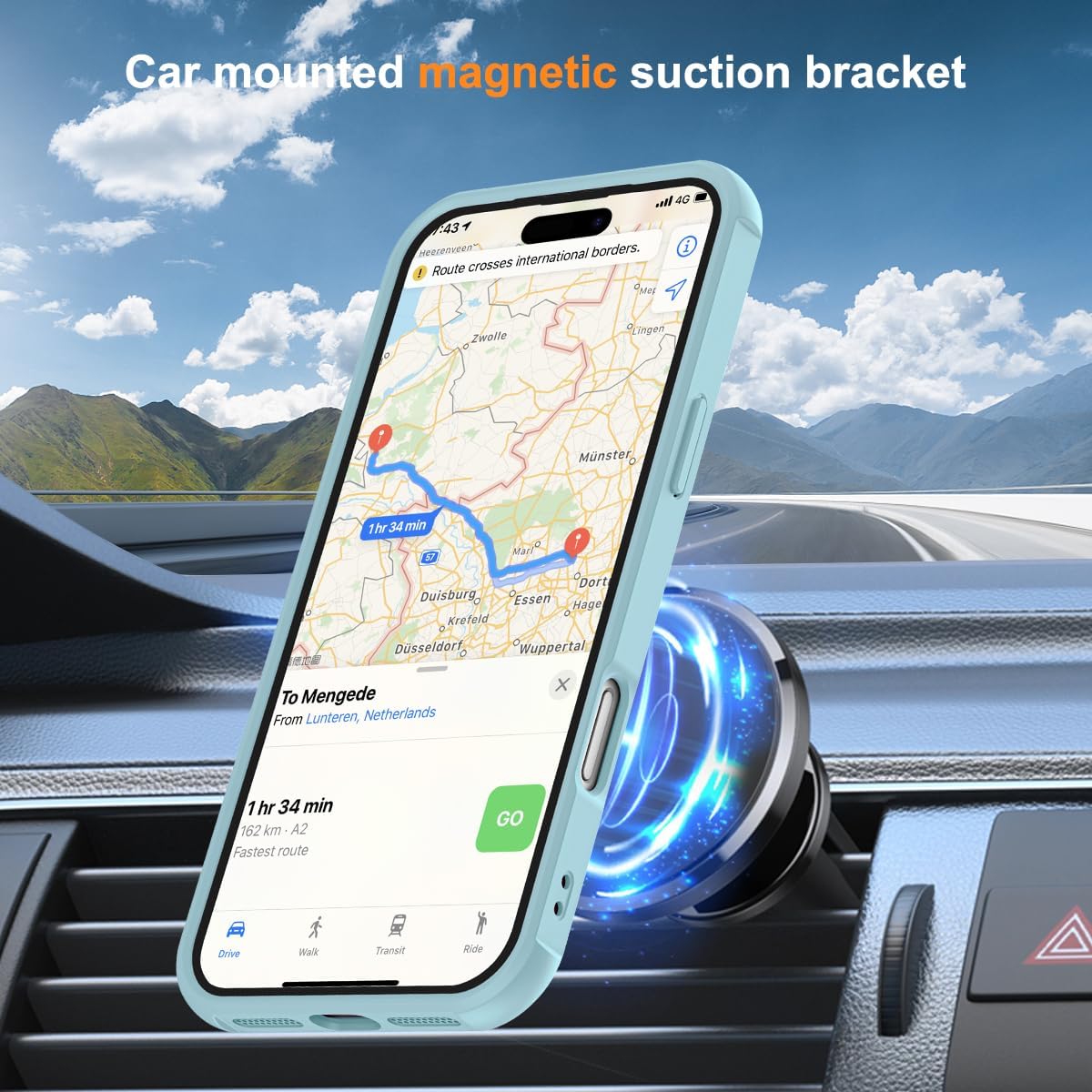 SKYLMW Compatible with iPhone 17 Pro Case with Invisible Magnetic O-Ring Stand Military-Grade Translucent Phone Case for iPhone 17 Pro 6.3" [Compatible with Mag-Safe][Great Grip Feeling], Blue