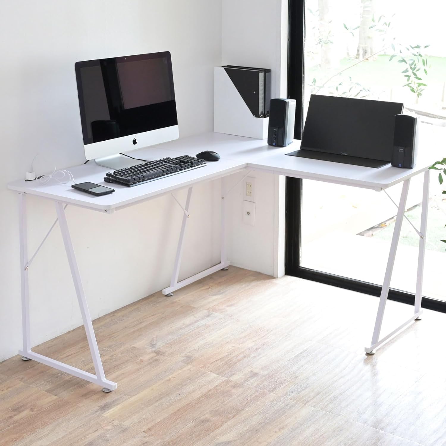 VECELOパソコンデスク L字デスク電源コンセント付き 117×80×74cm VECELOパソコンデスク L字デスク電源コンセント付き 117×80×74cm