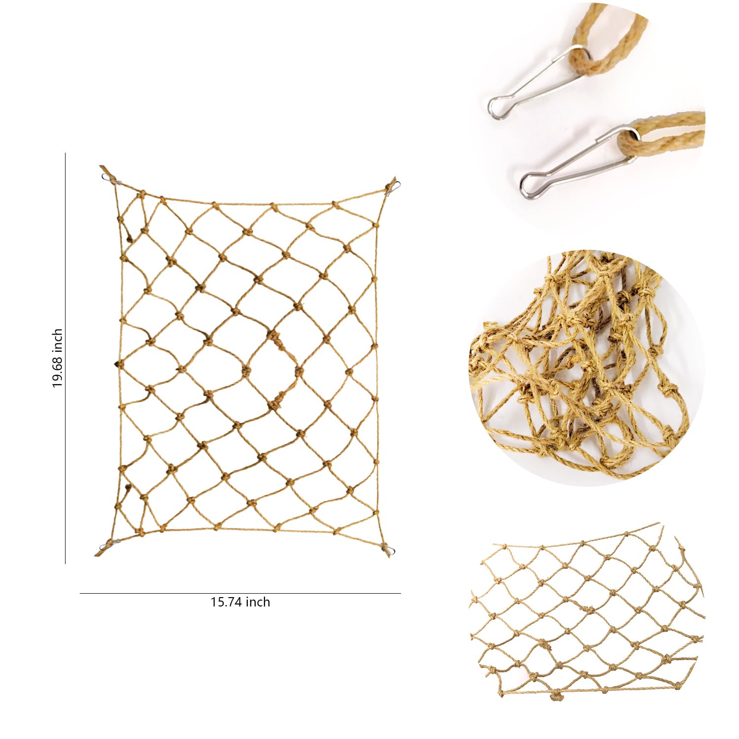 Bohue Bird Climbing Rope Net Hamster Training Net With Hooks Birds Toys Parrot Toys Set Hammock Net Cotton Rope Climbing Net Hanging Bed Toy Pet Toys - Image 2