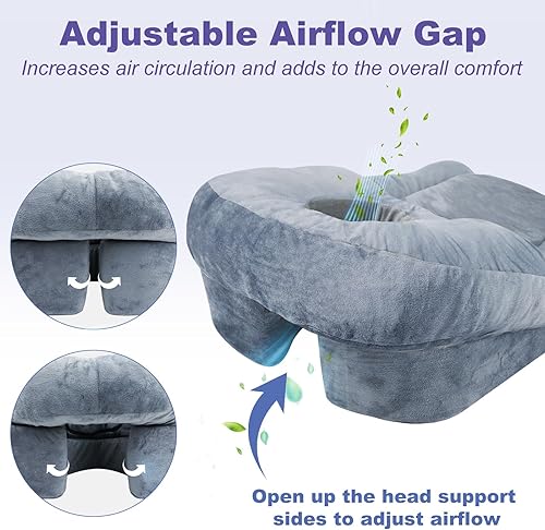 Miniatura 3 de HOMCA Almohada facial después de BBL o cirugía ocular, almohada de masaje casero boca abajo para cama, almohada para dormir boca abajo con espuma