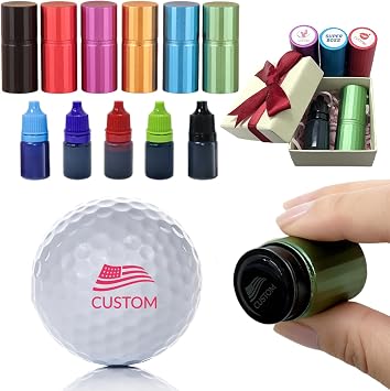 Personalized Golf Ball Stamp with Metal Case, Custom Reusable Golf Ball Marker for Men, Customized Golf Accessiores Gifts for Golfers, Golf Lovers, Dad, Husband, Fathers Day, Wedding & Anniversaries