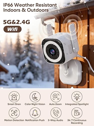 Miniatura 2 de Cámara 5G para Exteriores/Interiores para Seguridad del Hogar, Cámaras 2K para Monitor de Bebés para Dormitorio/Ancianos/Perros/Seguridad