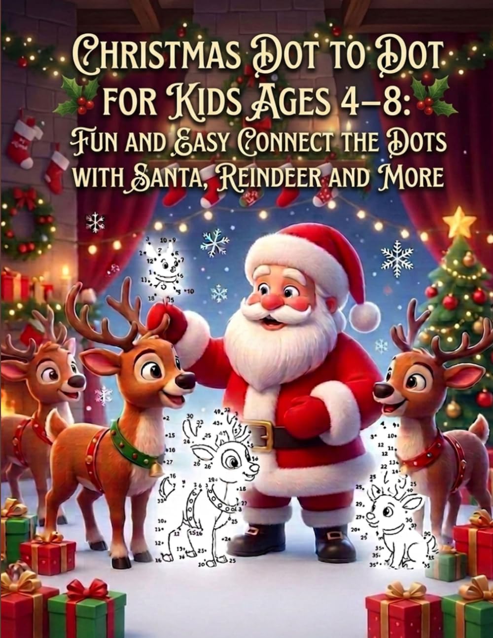 Christmas Dot to Dot for Kids Ages 4–8: Fun and Easy Connect the Dots with Santa, Reindeer and More
