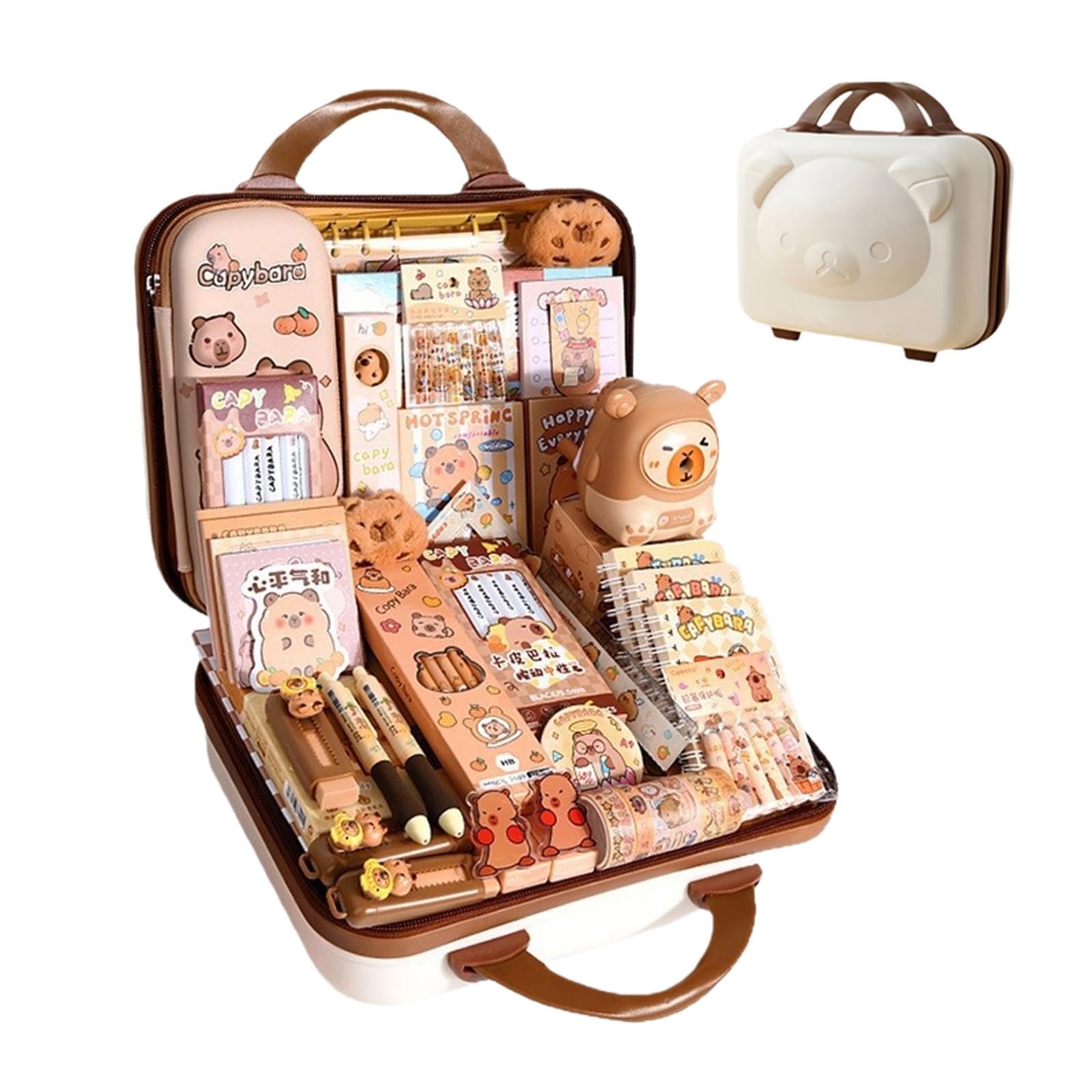 Ensemble de Papeterie Kawaii Capybara - Trousse à Crayons Grande Capacité Mignonne, Un Cadeau pour Les Enfants (B)