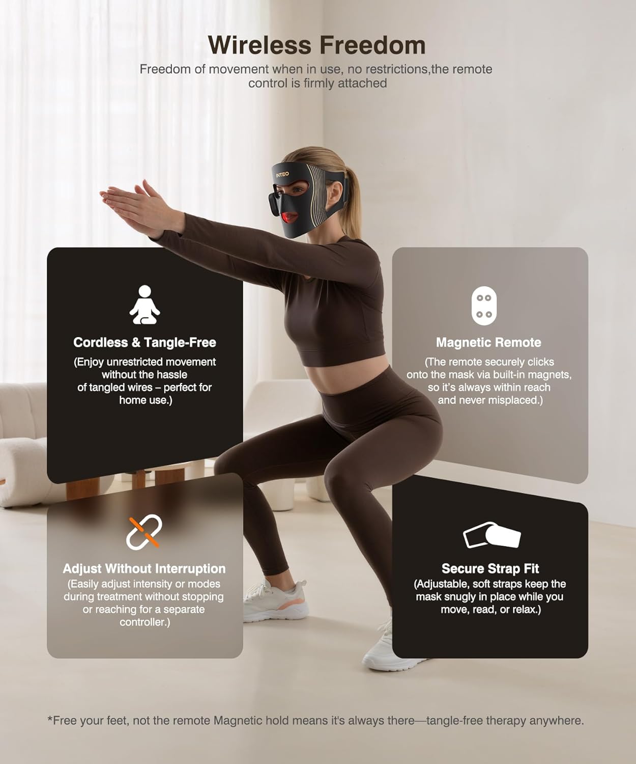 Red Light Therapy for Face 4 Modes, Breathable Red Light Therapy Mask with 4 Color Light Modes, 850NM Infrared LED Face Mask Light Therapy with Timer, Portable Led Mask for Home & Travel image 6