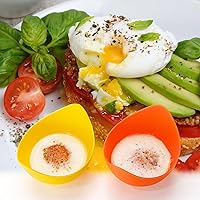 Vista 5 de Poached Egg Cooker - Egg Poaching Cups, Non-Stick Silicone, Microwave & Stovetop, 4 Pack, BPA Free