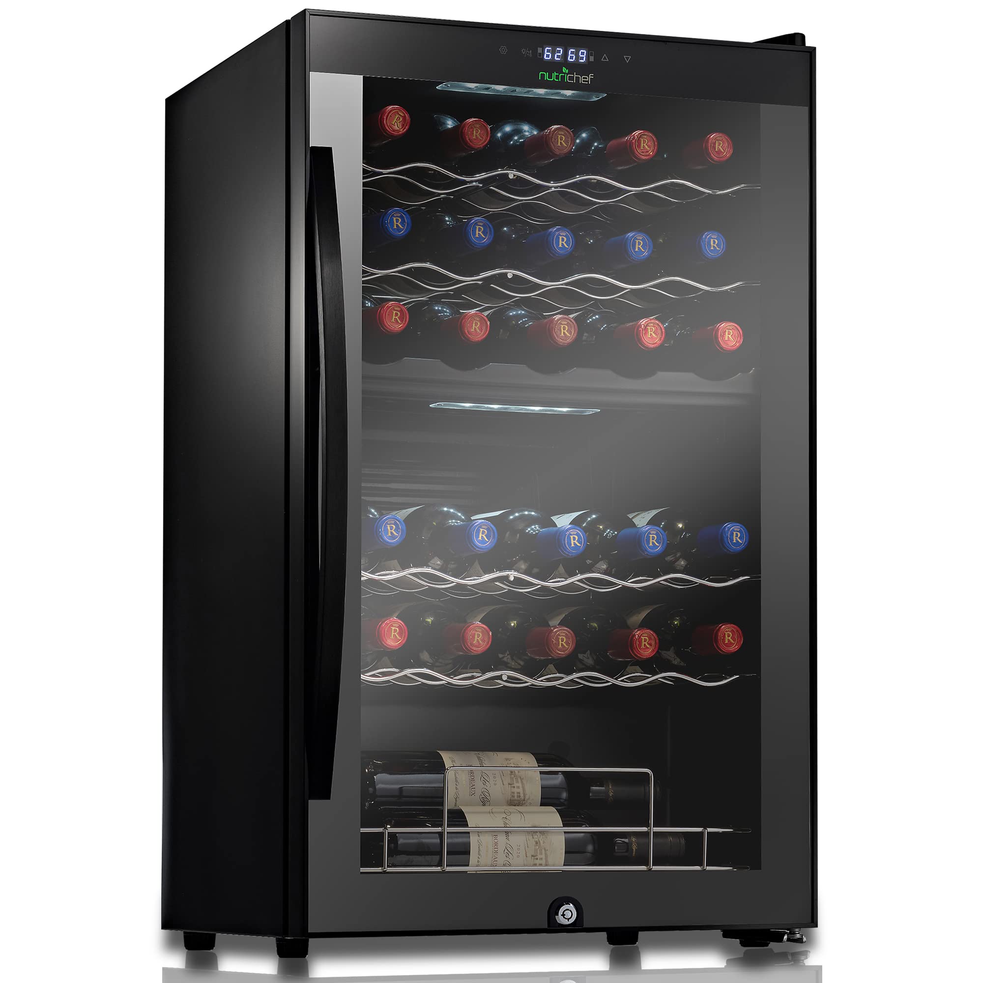 NutriChef PKCWCDS335 Wine Cooler Black