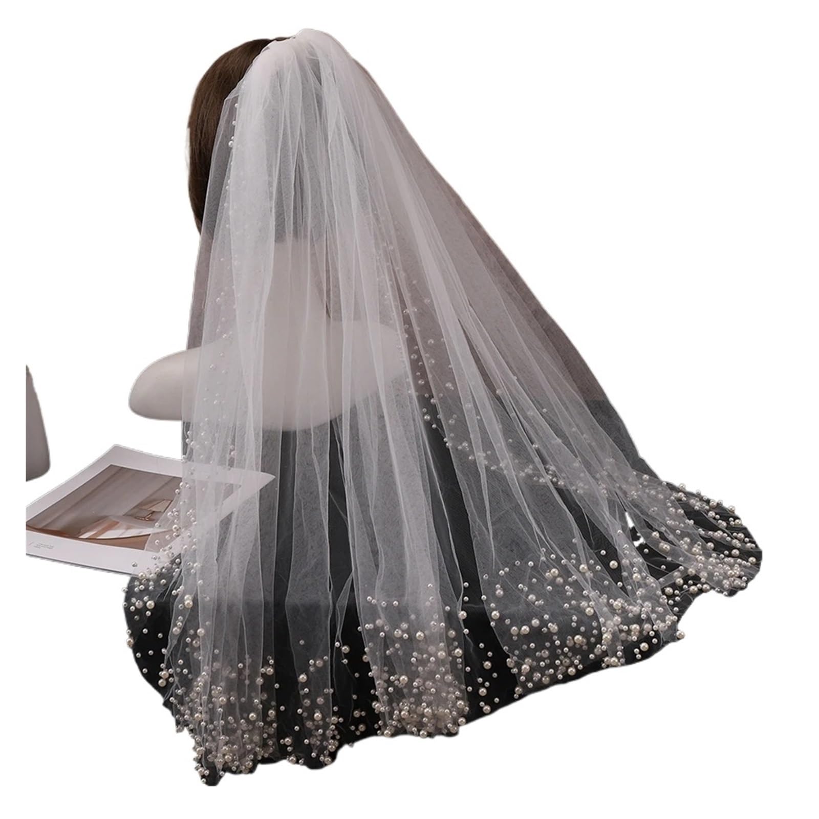 Short Pearl Elegant Bridal Wedding Veil