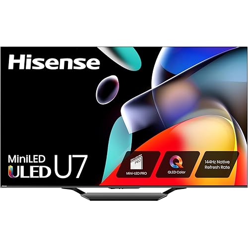 Hisense 75-Inch Class U7 Series Mini-LED ULED 4K UHD Google Smart TV (75U7N) - QLED, Dolby Vision IQ, Dolby Atmos, Full Array Local Dimming, 144Hz Game Mode Pro, VRR, Alexa Compatibility