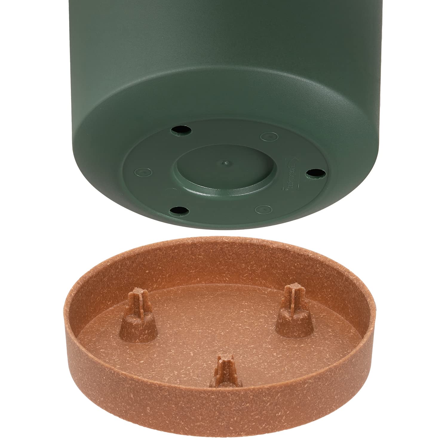 Tymar Pot de Fleur avec Soucoupe, Lot de 2 Pots de Plantes décoratifs en Plastique, Forme Ronde Moderne pour l'intérieur (ø 40 cm, (2pack) LI Vert)