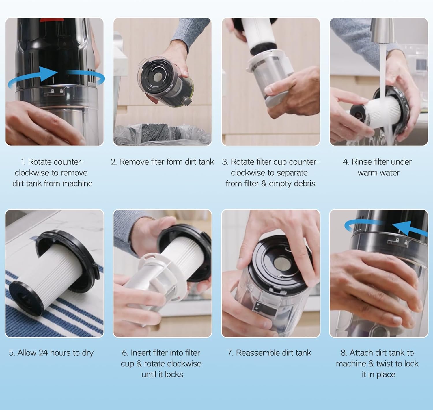 4PACK Replacement Filter Compatible with Bissell CleanView XR 200W / CleanView XR Pet 300w/ Powerlifter Turbo Cordless Stick Vacuum Cleaner 3789,3789U,3789X,3797,3797V,3797W, Replace #1638010