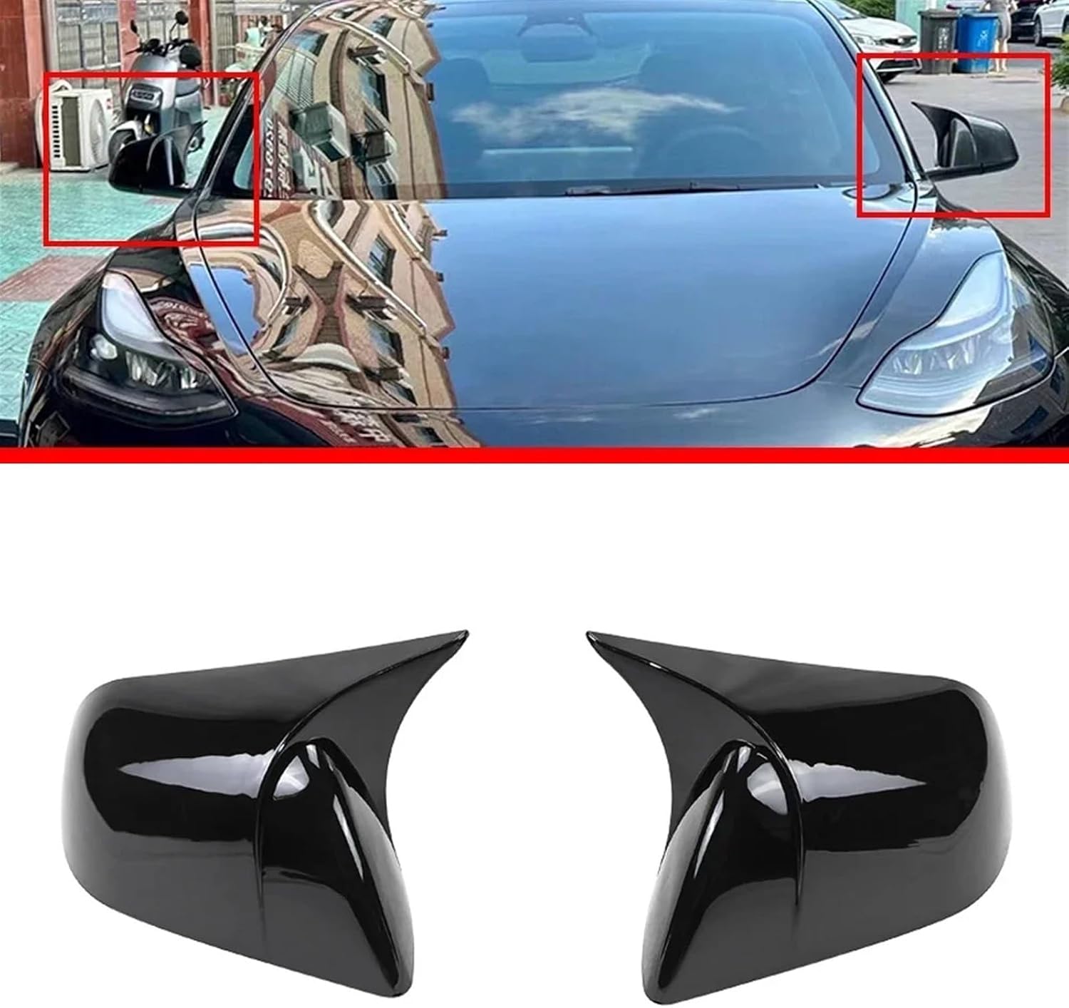 Compatible For Tesla Model Y 3 2019-2023 Car Rearview Side Mirror Cover Sticker Wing Cap Exterior Door Rear View Case Trim Carbon Fiber (Color : 3 Carbon)