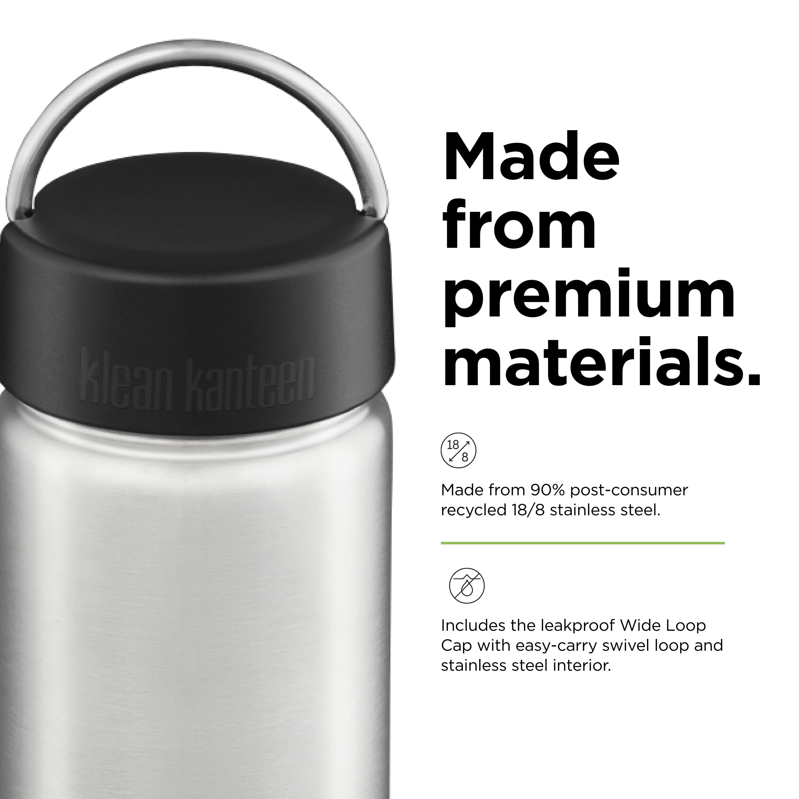 Amazon.co.jp: Klean Kanteen ワイドデッキ つや消しステンレス 800ml