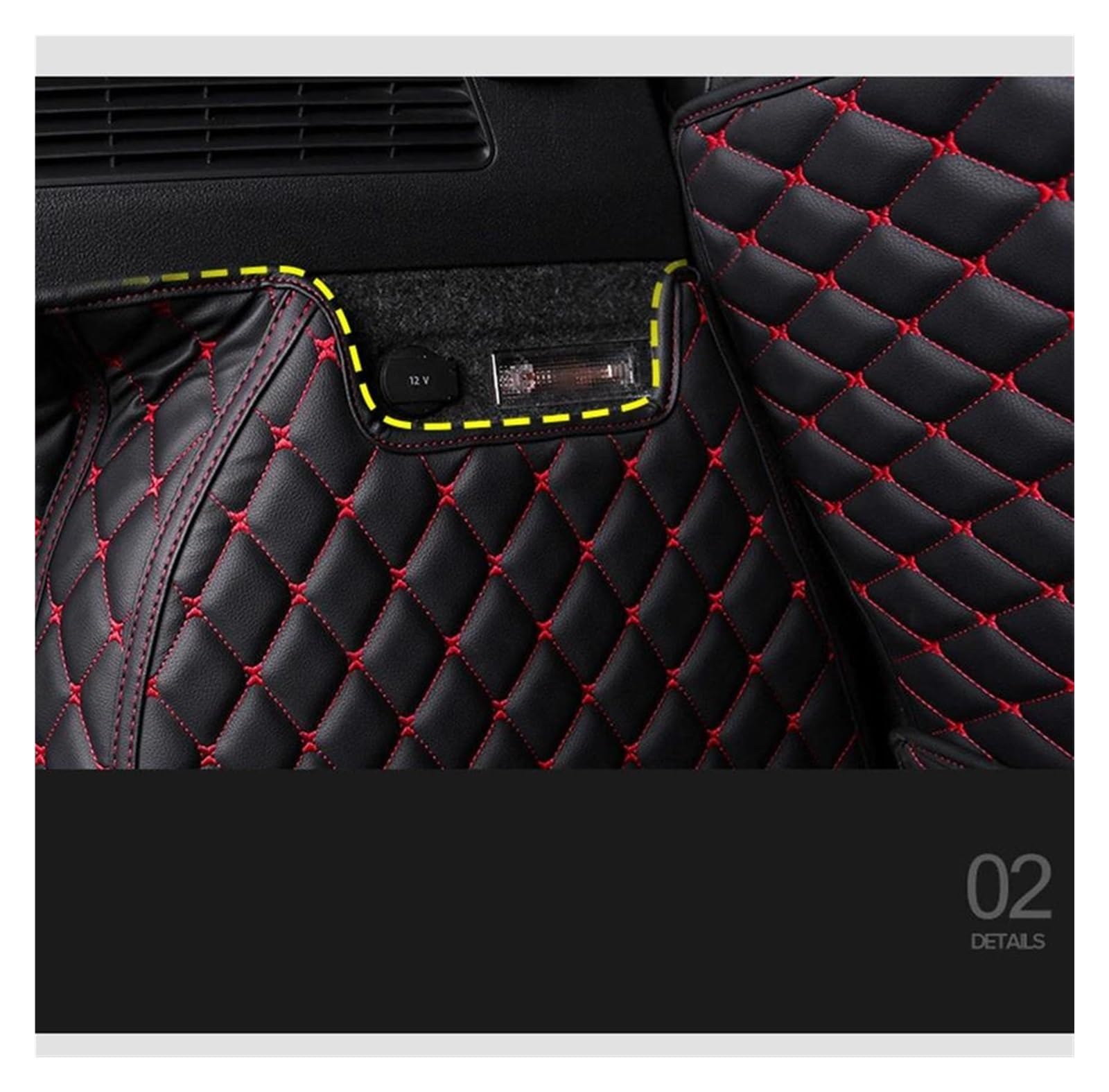 Tapis De Coffre Pour Peugeot 5008 7 Places (2017-2024) - Cuir Composite Imperméable - Noir