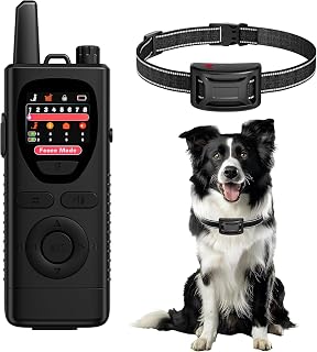 Wireless Dog Fence System - 2-in-1 Pet Containment & Training Collar with Accurate Boundary Control, IPX6 Waterproof and Rechargeable, for Large & Medium 1 Dogs Black