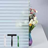 Vista 14 de DERZGAO Película de privacidad para ventana con herramientas de instalación, patrón de persianas, adherencia estática, anti UV, control de calor