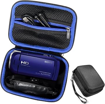 Semi-hard Camcorder Case for Sony HD Video Recording HDRCX405, HDRCX440 Handycam; Canon VIXIA HF R800, Panasonic HC-V180K and Kimire HD Recorder, Professional Hard Case with SD, Memory Card Pockets,