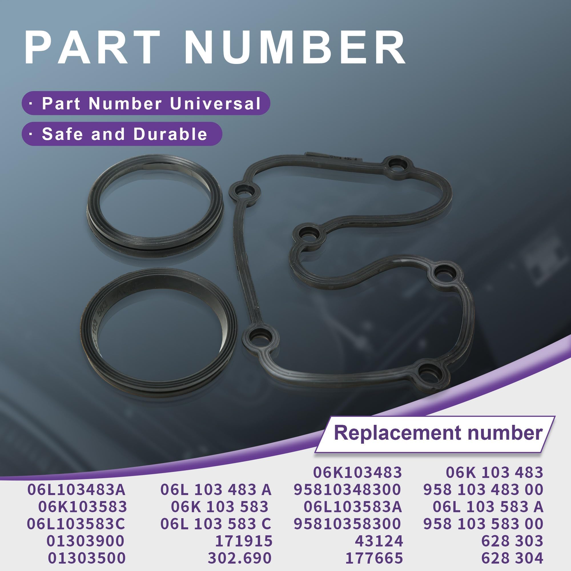 Sprwinautummer Timing Chain Cover Gasket 06L103483A 06L103583A