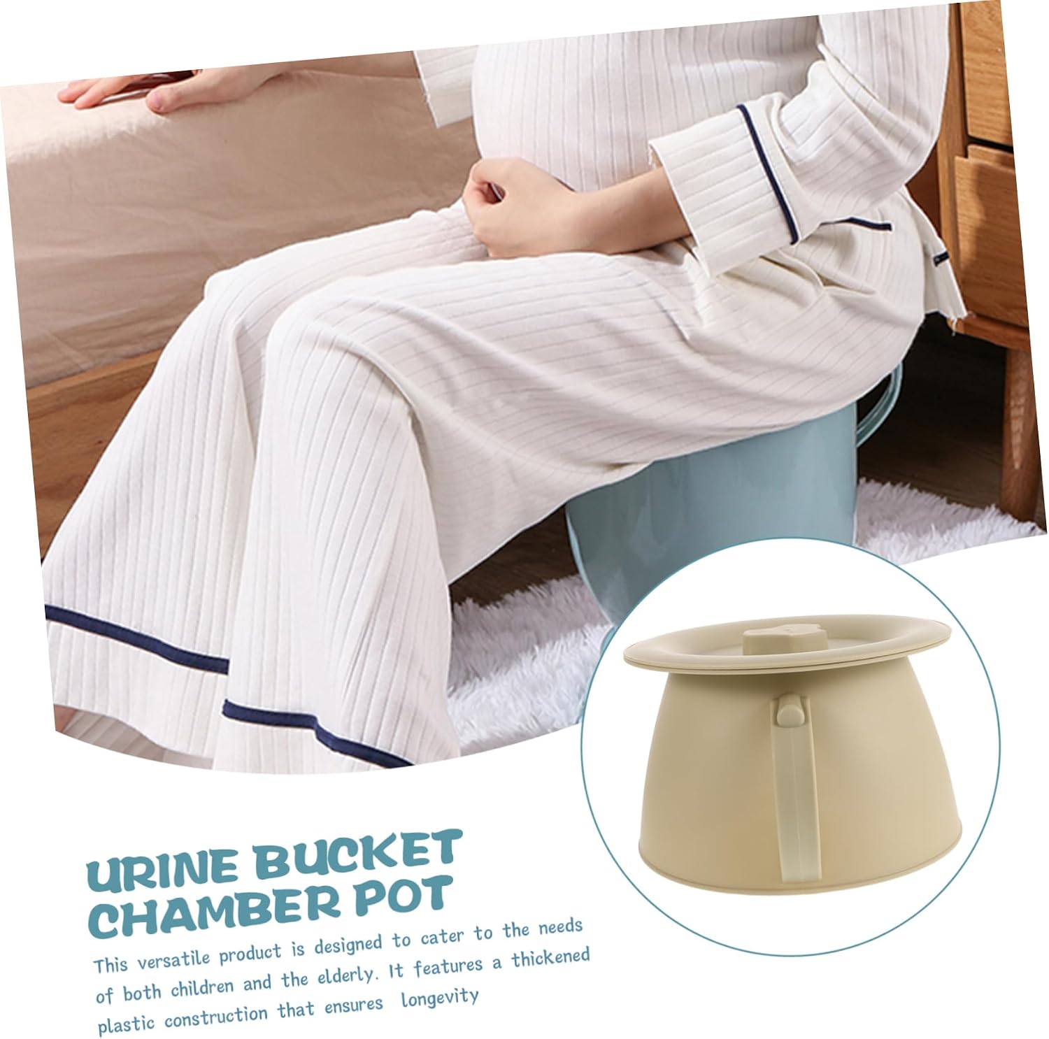 NOLITOY Boy Girl Urinal Potties Lid Bedpan Urinal for Bedridden Portable Toilet Bedpan Urine Pots for Men Women Boys and Girls