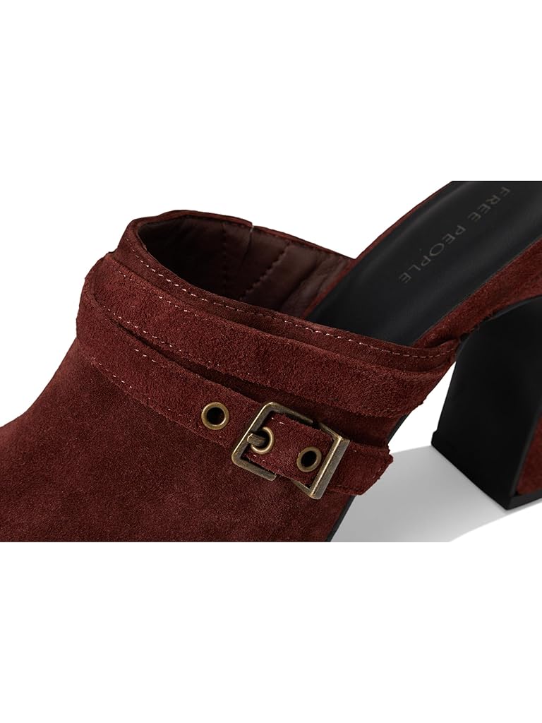 Burgundy Free People Date Night Heeled Mules