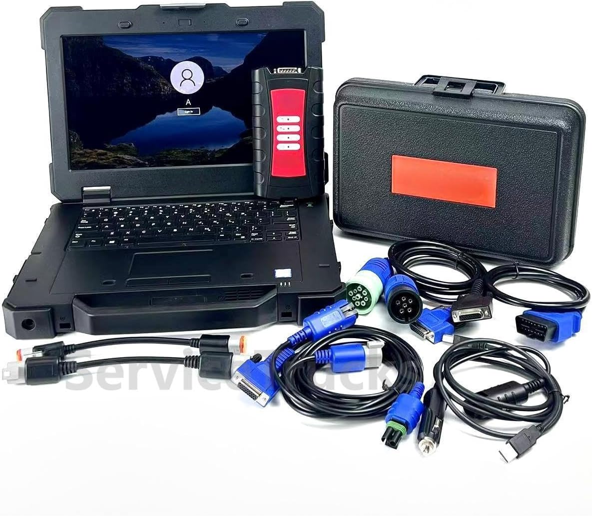 5299899 for Cummins Inline 7 Data Link Adapter Truck Diagnostic Tool 5572620 with Insite 9.0 Software (Tool with 9.0 Software and Laptop)