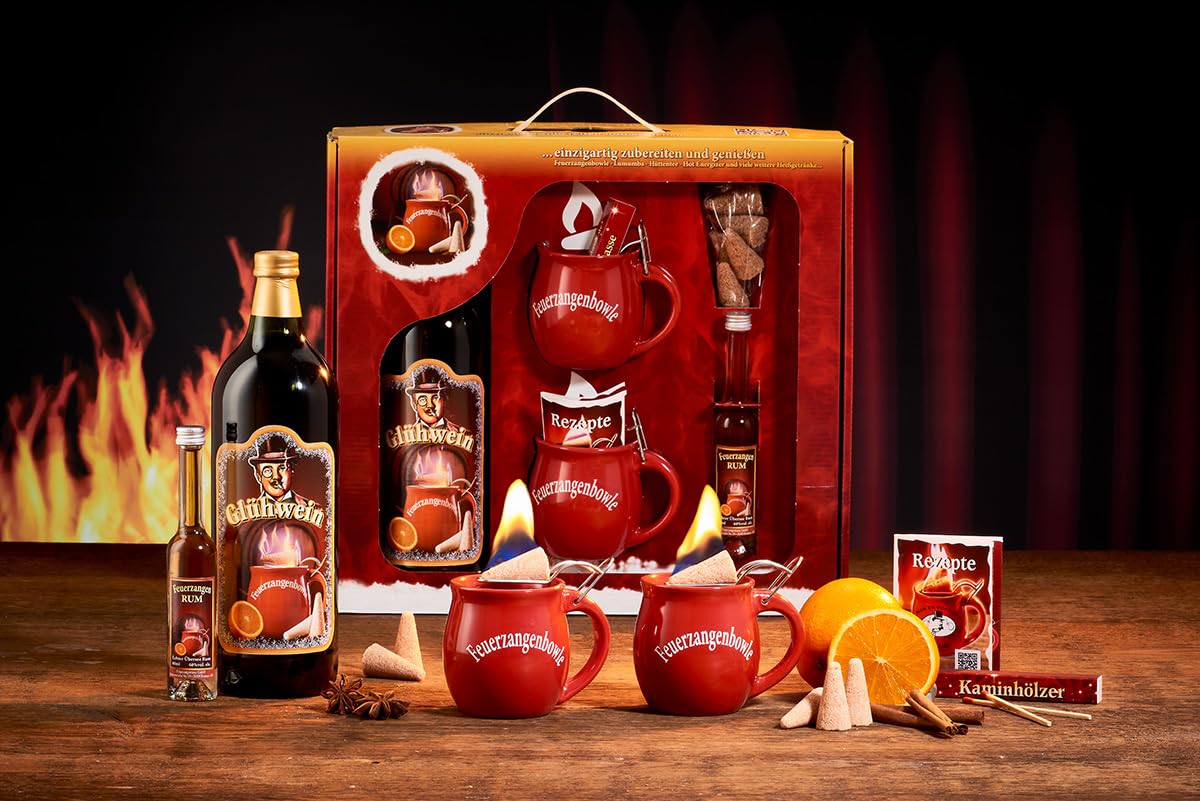 Feuerzangentasse Geschenkset, Klassisch, Rot - für Feuerzangenbowle