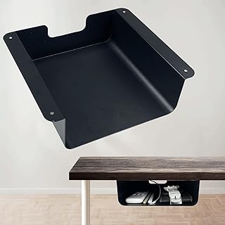 AirTaxiing Under Desk Storage Shelf Under Desk Drawer Storage for Sit Stand Desk, Table, Gaming Desk, Workstations Under Desk Organizer Adds Tray for Home and Office(Black)