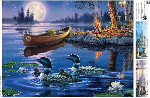 Miniatura 5 de Buffalo Games - Darrell Bush - Loons by Moonlight - Rompecabezas de 1000 piezas para adultos desafiante rompecabezas perfecto para noches de juego -
