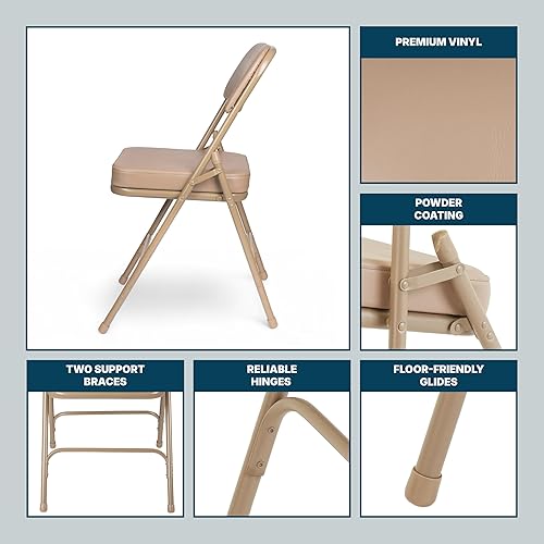 Miniatura 9 de OEF Furnishings Serie OEF3200 Sillas plegables de vinilo de alta calidad, resistentes, de grado industrial, asiento ultra acolchado de 2 pulgadas,