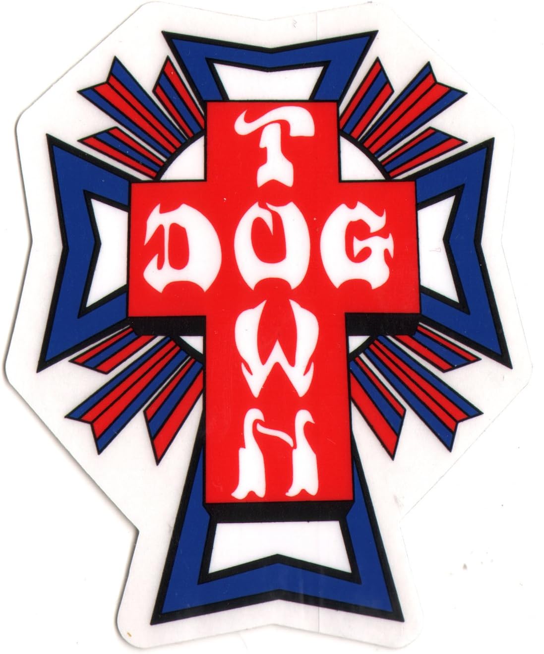 Dogtown Skates Cross Logo Flag Skateboard Sticker - 11cm high approx. old school skateboarding venice sk8
