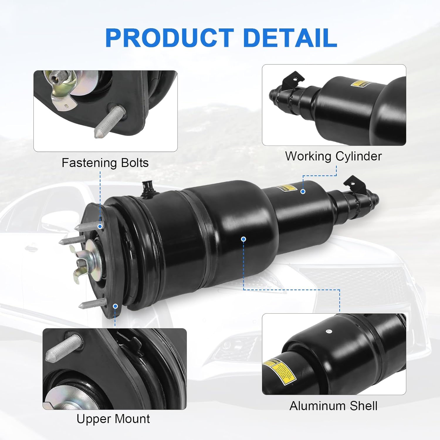 Air Suspension Shock Strut Assembly 48020-50211 Front Left Replacement for Lexus LS600h 2008-2016 LS460 2007-2017 AWD Shock Absorbers Replaces 48020-50200 48020-50201