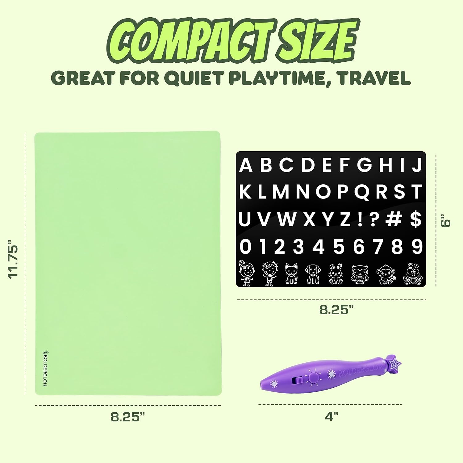 GlowBoard Light Drawing Pad by Bolderglow – Double-Sided Glow-in-the-Dark Board | Reusable Light Pen Art Board with No Mess or Cleanup