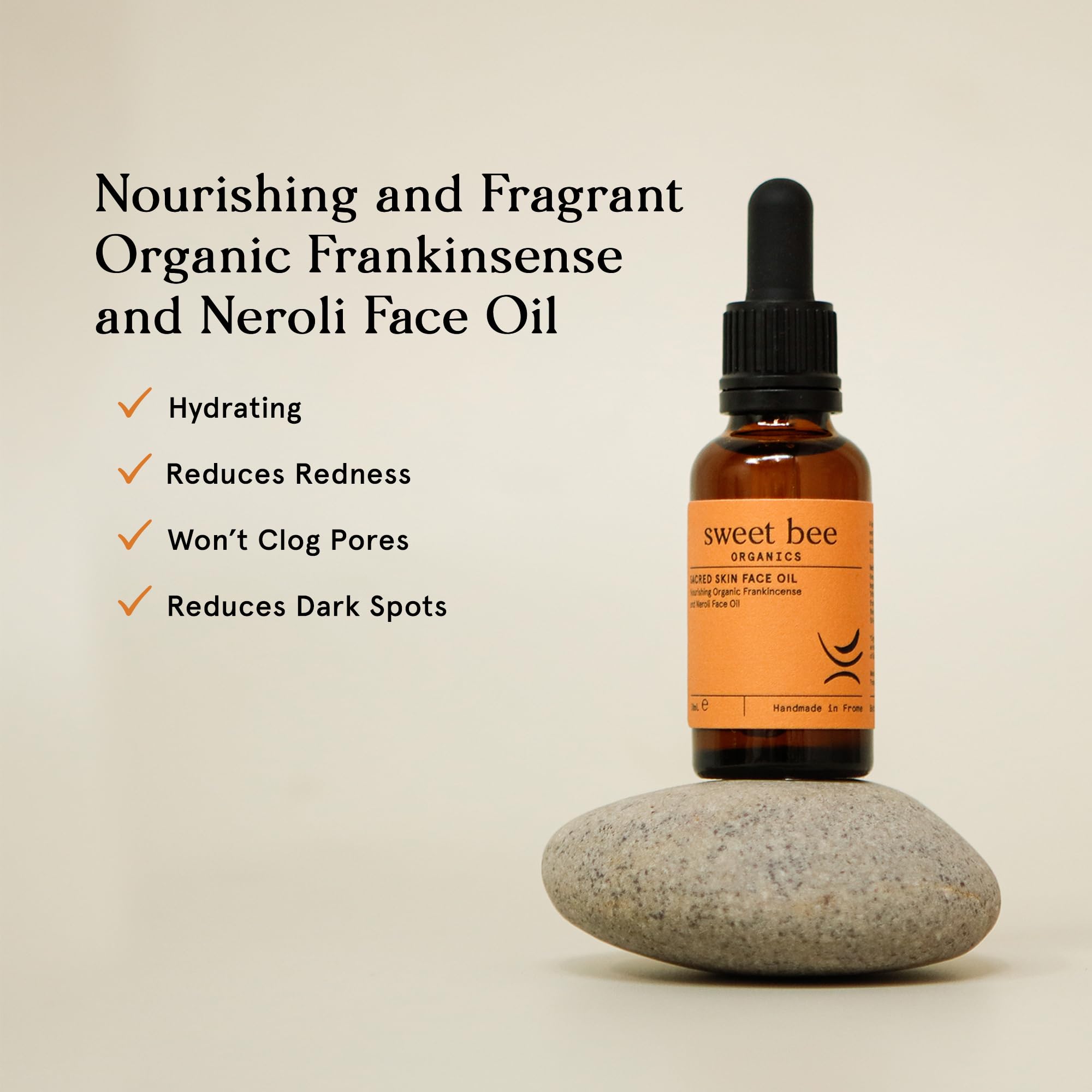 Sweet Bee Sacred Skin Oil - Vitamin E & Nourishing Neroli Face Oil with Frankincense - Lightweight Hydrating Face Oils for Women - 30ml - Image 2
