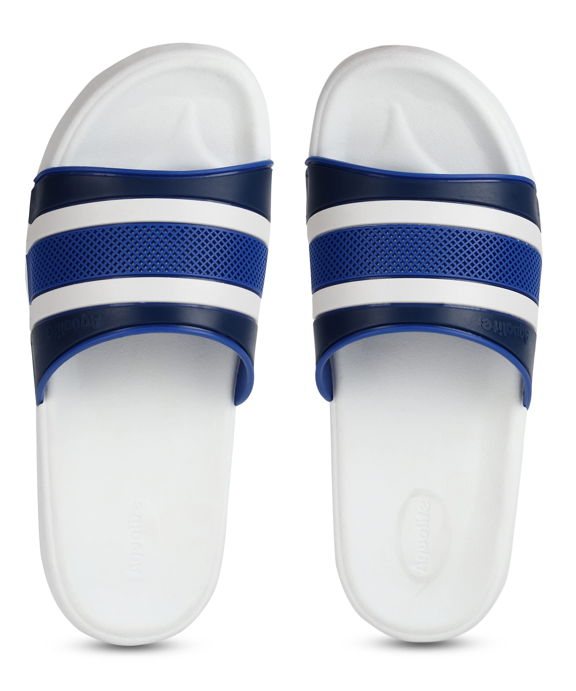 Aqualite Sliders for Men|| Comfort Trendy Stylish Fashionable Slippers For Men||Flip Flops for Men||Slides for Men, White & Royal Blue, UK 9 (B0BY2G5LNS) Amazon Price History, Amazon Price Tracker