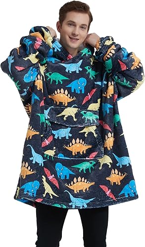 Mewkou Manta con capucha para adultos, mujeres y hombres, sudadera Sherpa de gran tamaño con bolsillo gigante, manta con capucha de franela suave