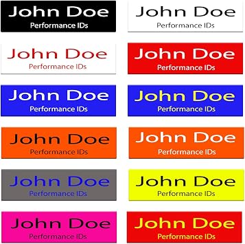 Name Badge - Name Tag - Business Name Tag - Identification ID Tag - ID Badge Personalized Free Orange/White