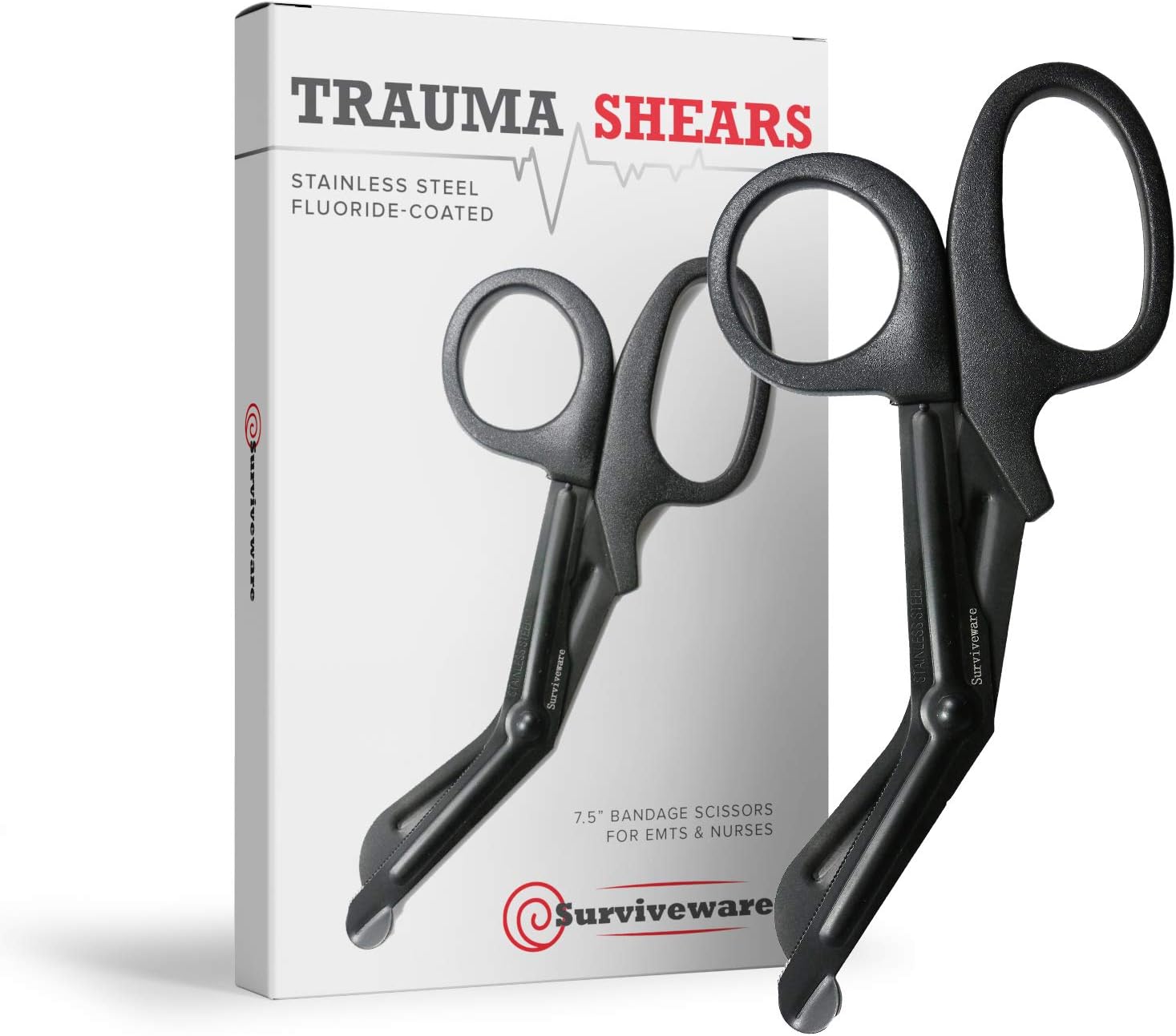 Surviveware Trauma & Bandage Shears for Nurses, EMTs, First Aid, 7.5 Inches