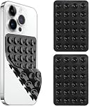 2PCS Silicone Suction Phone Case Mount,Non Slip Double-Sided Suction Cup Phone Mount,Hands-Free Accessories Holder for Selfies and Videos (2 Transparent)