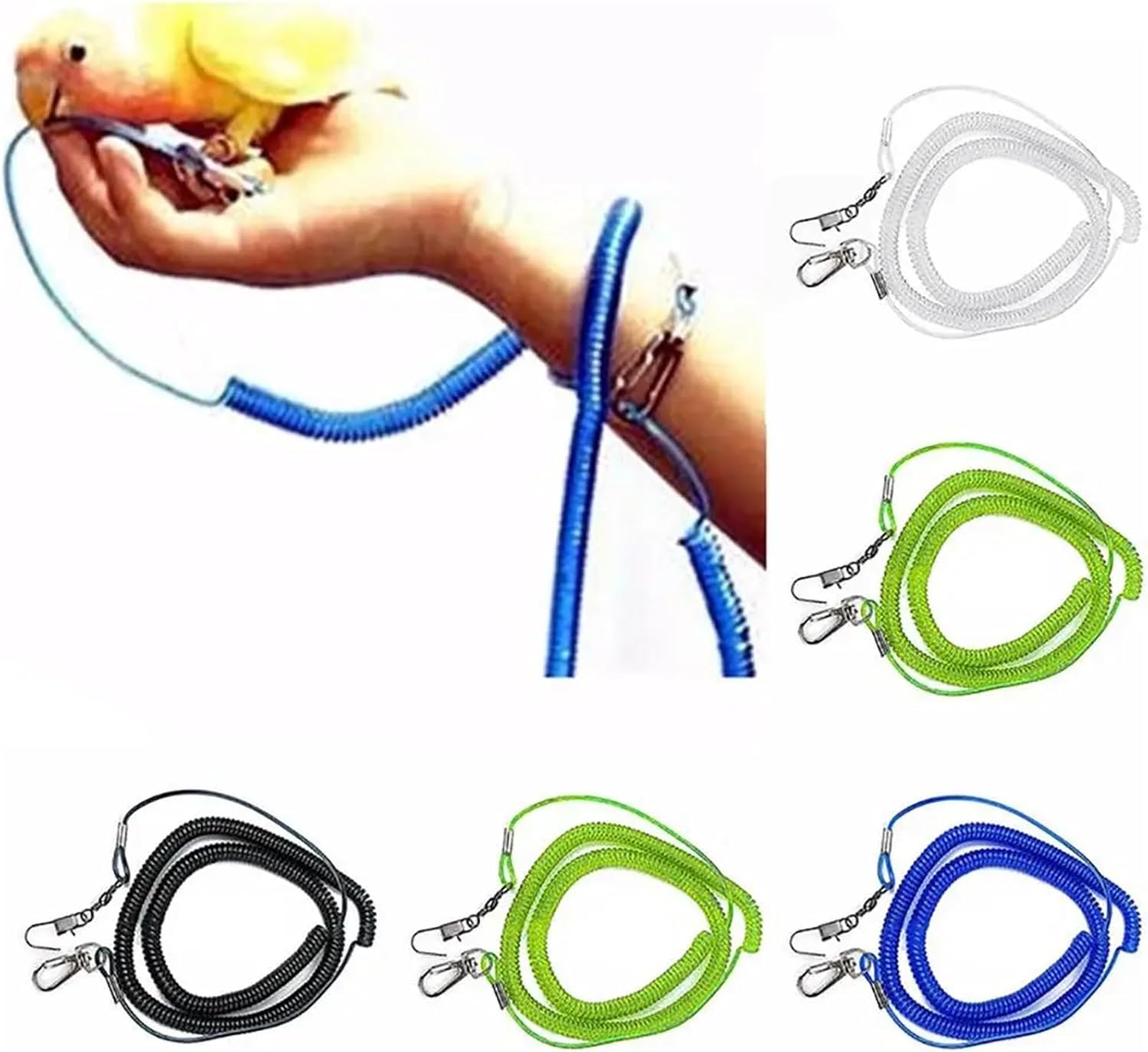 Bird Leash 24PCS Ultra-Light Bird Rope - Anti-Bite Leg Ring Sling for Parrot Flight Training(Clear,118IN)