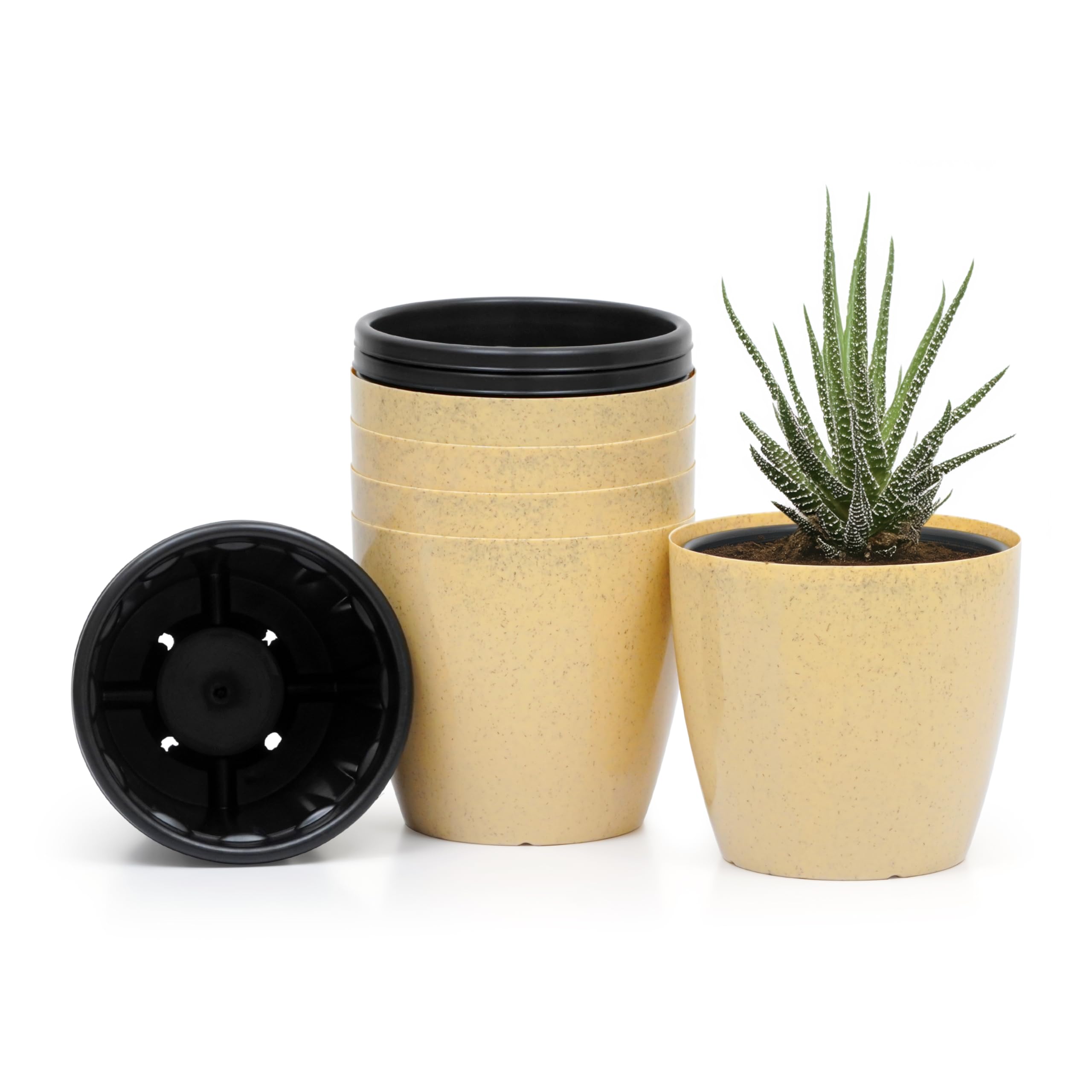 Livzing 7 inch Self-Watering Pots for Indoor Plants - Plastic Flower Pot - Gamla Planter Pot - Modern Decorative Planter Perfect for Outdoor-Balcony-Garden-Living Room-Home Combo of 5, Sandal Dot (B0DGQ2XV2T) Amazon Price History, Amazon Price Tracker