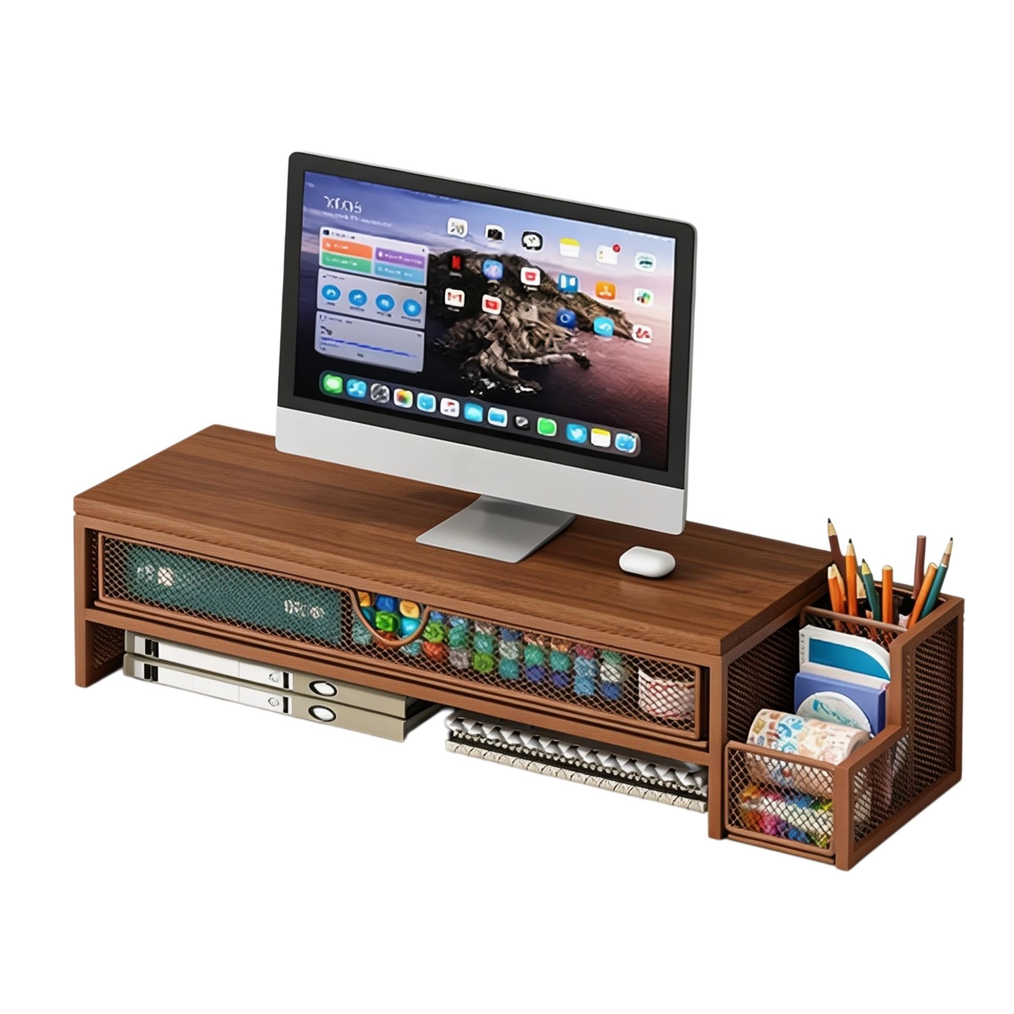 2‑stöckiger Monitorständer, Scaffale Scrivania Salvaspazio