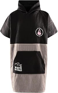 WAVE HAWAII Bade-Poncho Damen & Herren EL Yaque, Größe L/XL, 165-195cm, 100% Baumwolle Surf-Poncho Erwachsene, Travel-Handtuch mit hoher Wasserabsorption, Umziehhilfe Strand Erwachsene