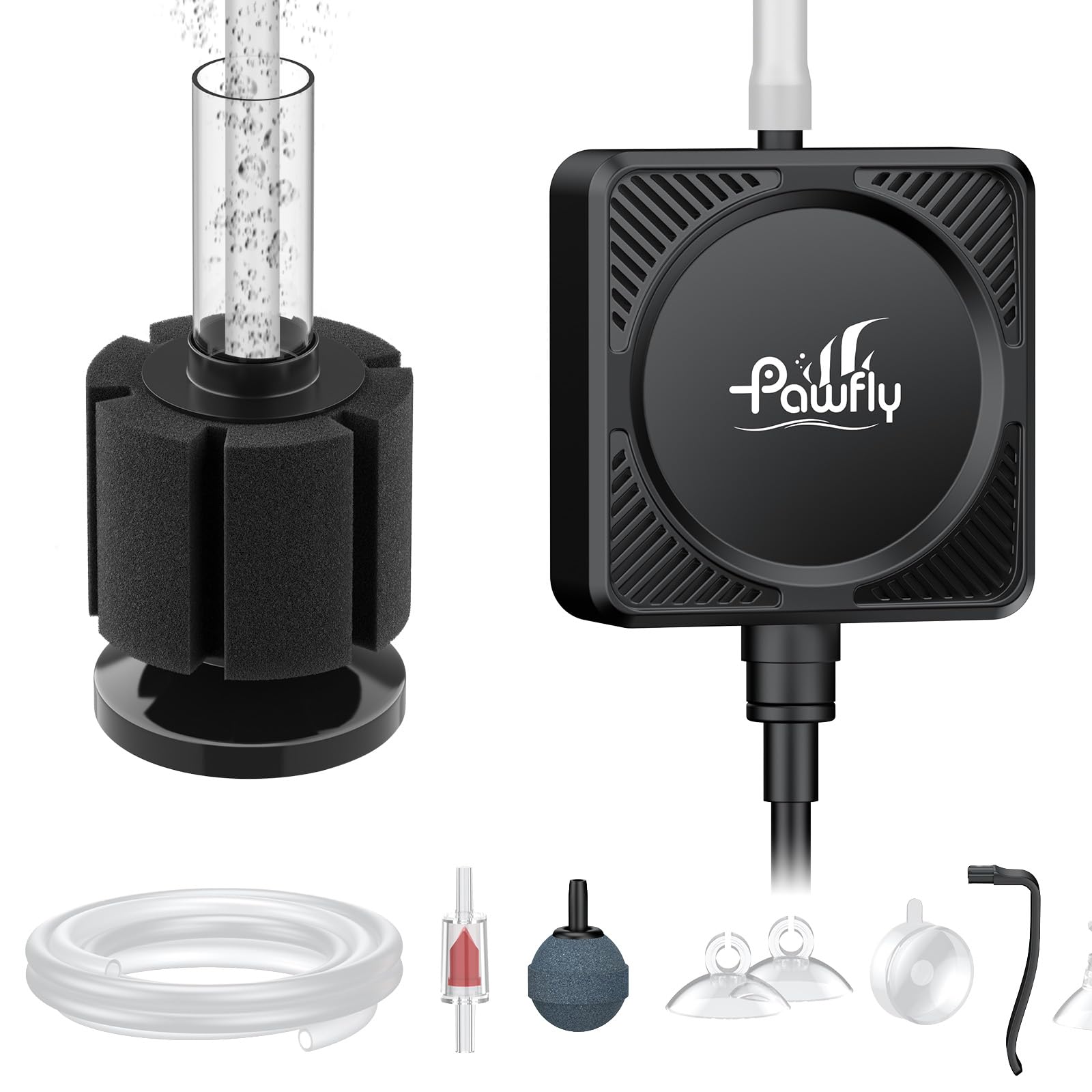Pawfly Nano Air Pump - Silent Aquarium Bubbler -10 Pawfly Nano Air Pump - Silent Aquarium Bubbler -10