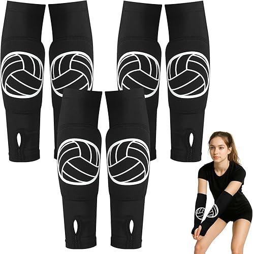 3 pares de mangas de voleibol para niños mangas de compresión para antebrazo almohadillas acolchadas de voleibol con agujero para el pulgar y