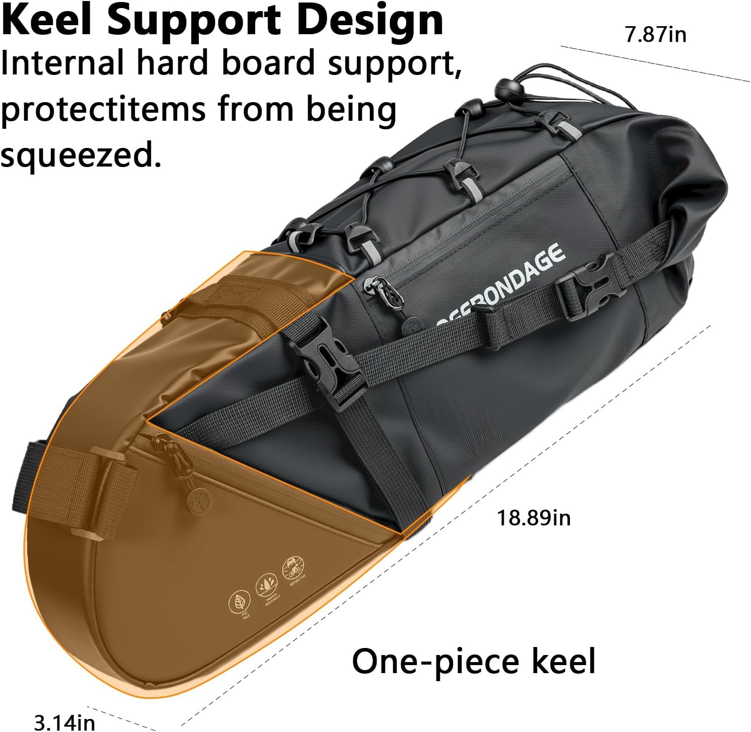 Waterproof Bike Saddle Bag Large Capacity 15L Bikepacking Bicycle Seat Bag for Road Mountain
