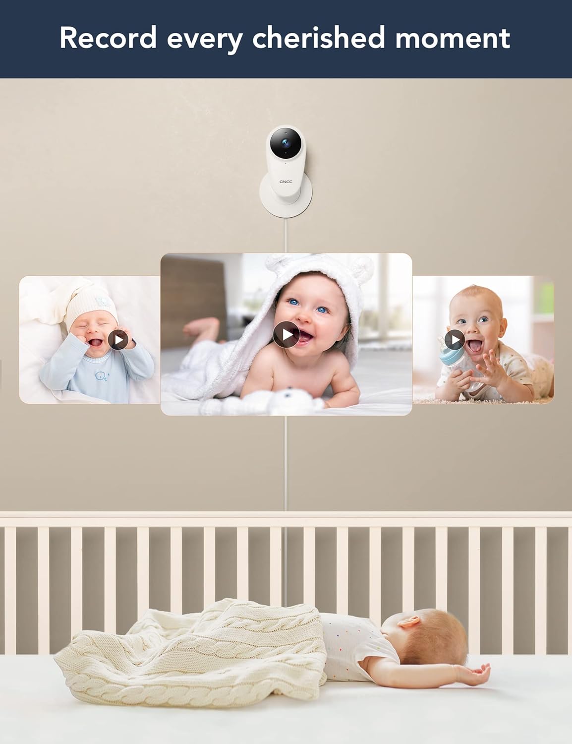 GNCC C1Pro Baby Monitor recording cherished moments of a baby