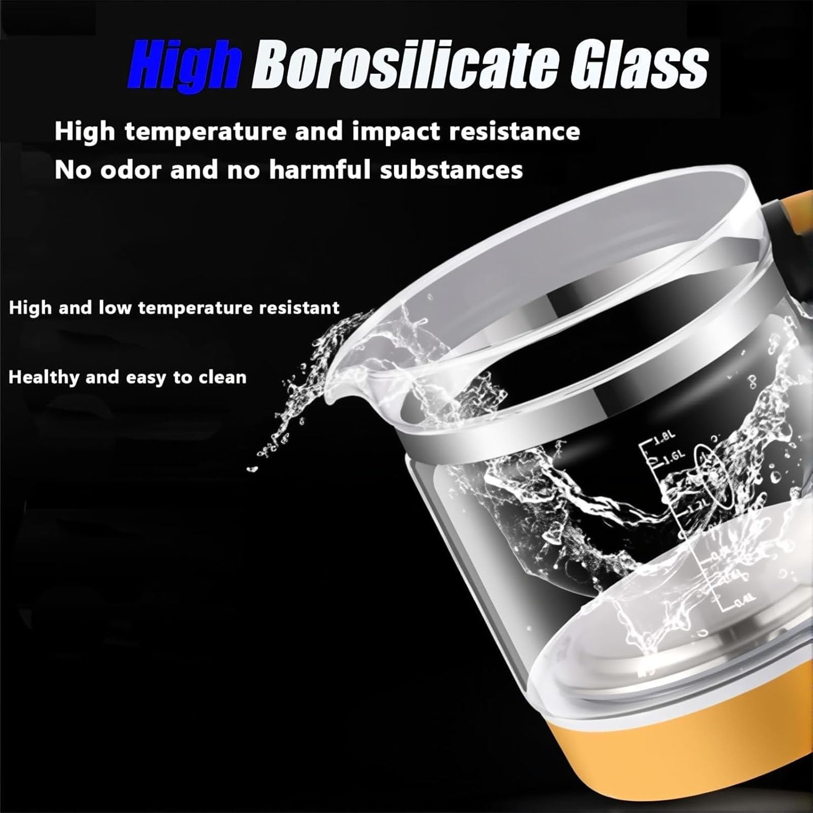 Hervidor de agua multifunción totalmente automático de 1,8 L con termostato, pantalla táctil, temperatura variable, función de mantener caliente, reserva inteligente, filtro de té, hervidor auto