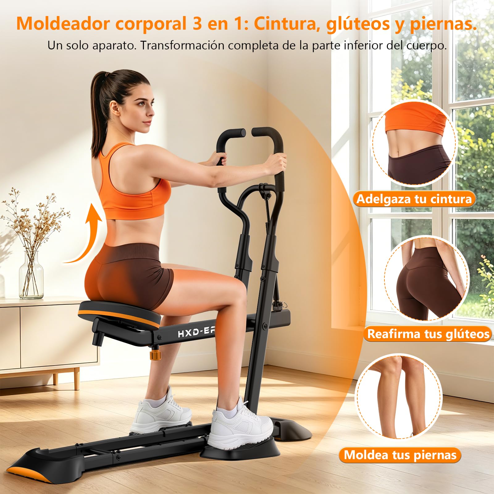 HXD-ERGO Máquina Sentadillas Estable de Acero para Glúteos y Piernas